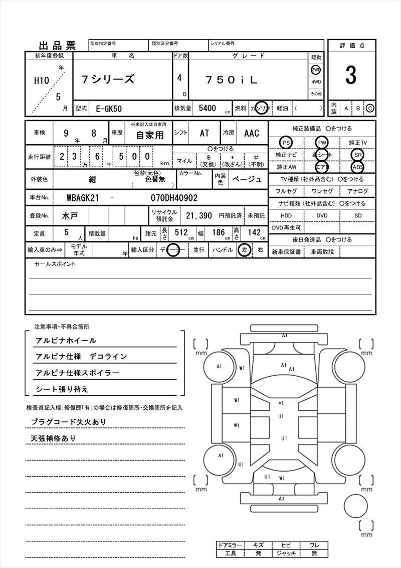 1998 BMW 7 SERIES 缩略图 81